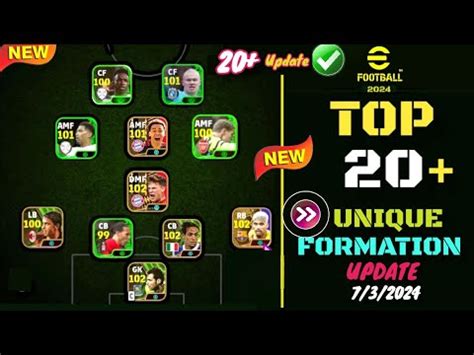 Top 20 New Unique Formation In Efootball 2024 Mobile Efootball 2024