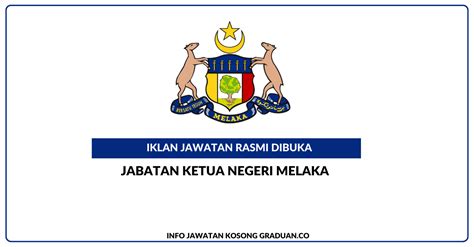 Permohonan Jawatan Kosong Jabatan Ketua Negeri Melaka Portal Kerja