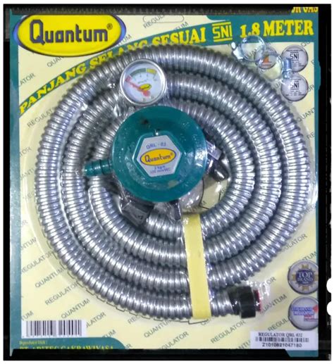 PAKET Selang Gas Panjang 1 8 Meter Regulator QUANTUM QRL 032 SNI