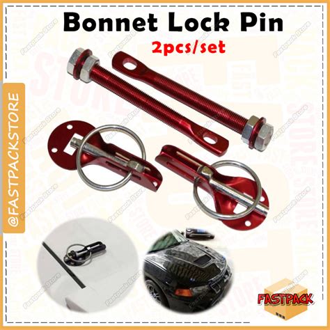 Universal Car Bonnet Lock Pin Hood Pin Diy Kunci Bonet Kereta Alloy