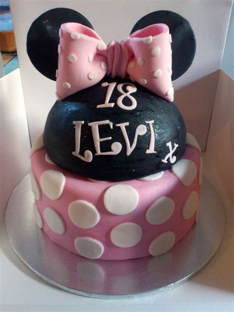 pink polka dot Minnie Mouse | Pink polka dots, Cake, Birthday cake