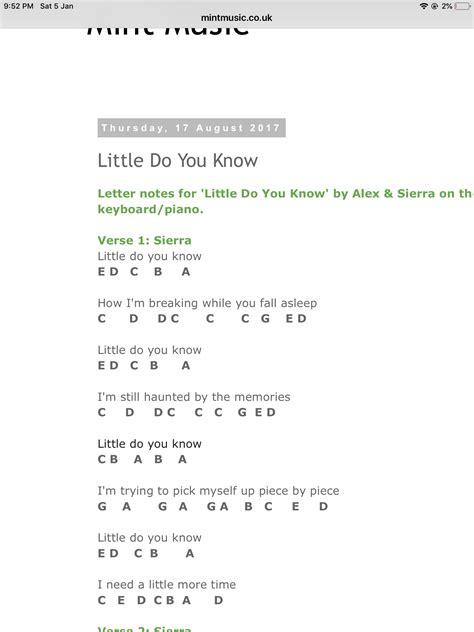 46++ Little do you know alex and sierra piano sheet music ideas · Music ...