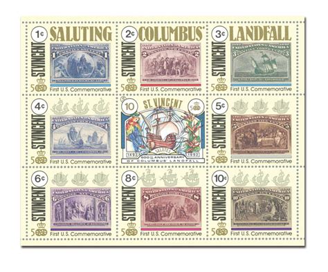 MFN188 1990 1c 10c Saluting Columbus S Landfall Mint Sheet Of 9