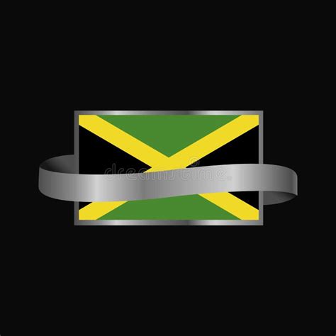 Projeto Da Bandeira Da Fita Da Bandeira De Jamaica Ilustra O Do Vetor