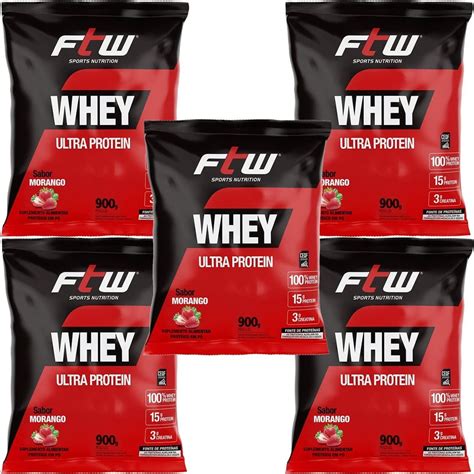 Kit X Whey Ultra Protein G Refil Morango Ftw Otimanutri