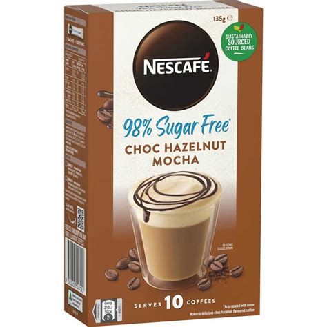 Nescafe Sugar Free Choc Hazelnut Mocha Coffee Sachets Pack The