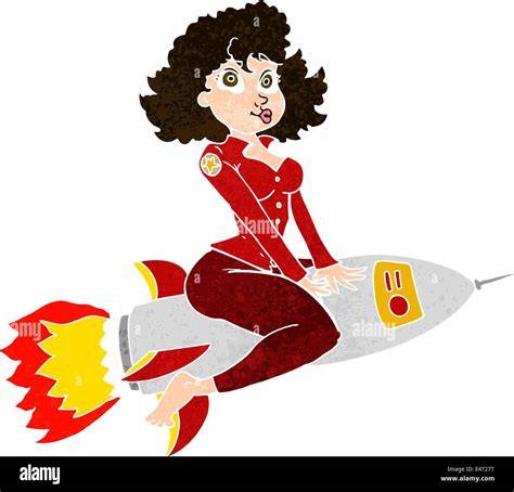 Cartoon Armee Pin Up Girl Reiten Rakete Stock Vektorgrafik Alamy