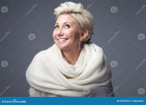 Beautiful Blonde Lady With Short Hair Stock Image Image Of Human Elegance