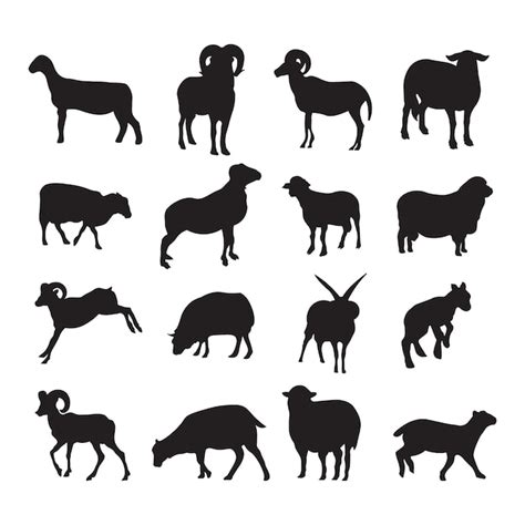 Premium Vector Sheep Silhouette Vector Illustration Set