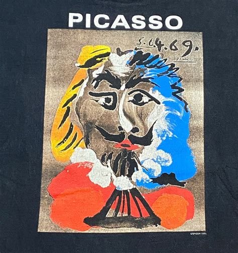 Vintage Pablo Picasso T Shirt Tee Made Usa Size Xtra  Gem