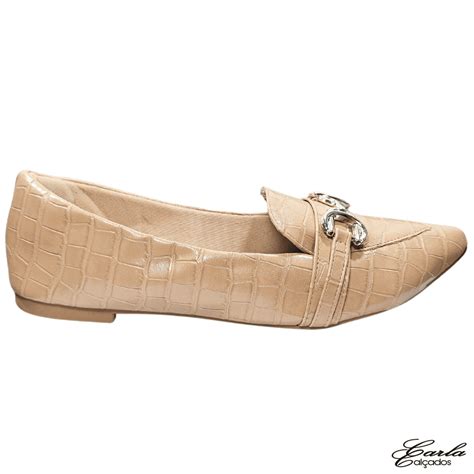 Sapatilha Mocassim Nude Fivela Numeração Especial Carla Calçados