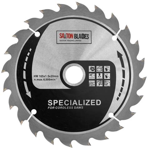 TCT Circular Blade 165mm X 24T Fits Milwaukee 15 87mm Ring Saxton