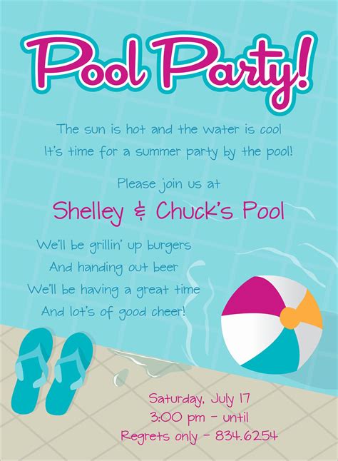 Kids Pool Party Invitation – Collegio Sanlorenzo Template