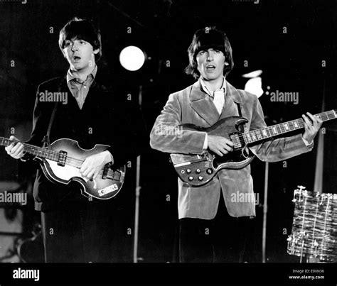 The Beatles Paul McCartney and George Harrison during the colour Stock ...