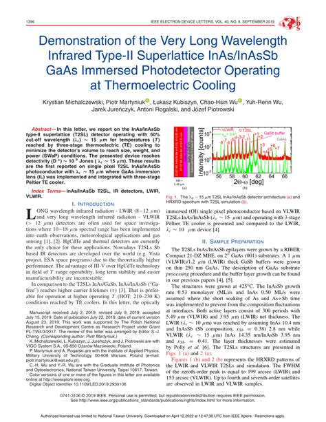 PDF Demonstration Of The Very Long Wavelength Infrared Type II