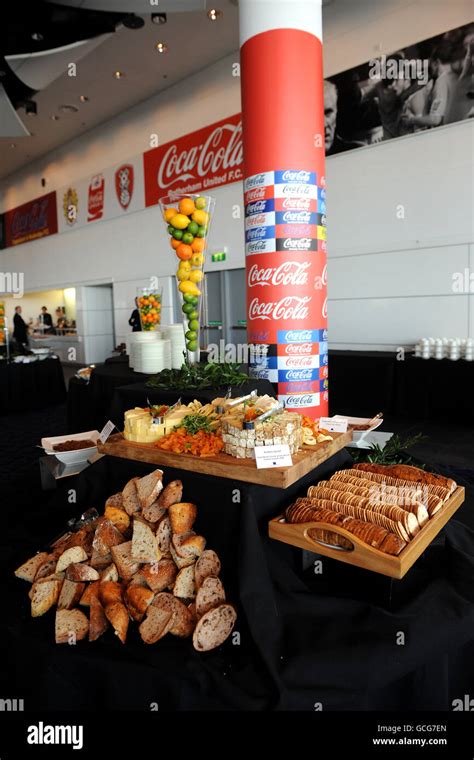 General view of food in the Wembley suite at Wembley Stadium Stock Photo - Alamy