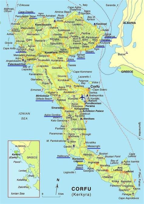 Greece Map Greece Islands Greece Travel Corfu Island Island Map