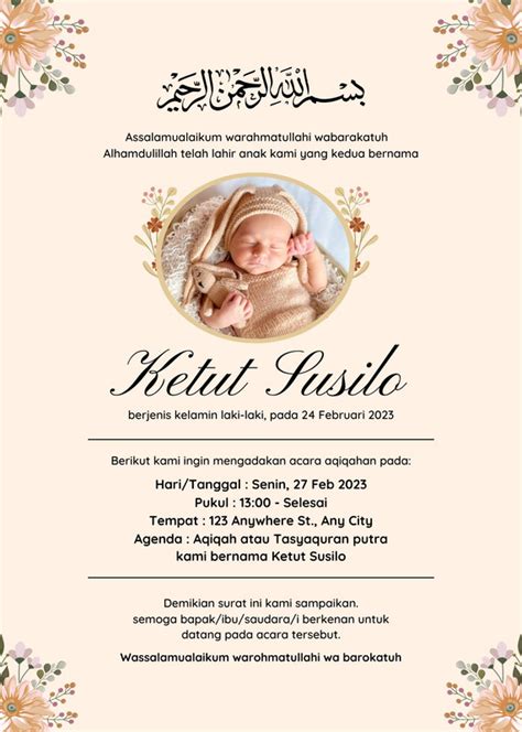 Gratis Desain Contoh Aqiqah Canva