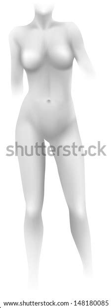 Front View Standing Naked Woman Body Stock Vector Royalty Free 148180085 Shutterstock