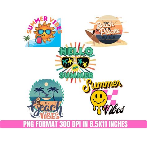 Diseños Png De Verano Vibraciones De Verano Png Etsy México