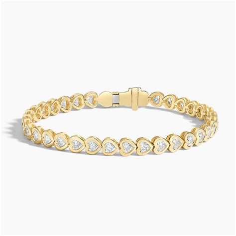 Heart Shaped Lab Diamond Bezel Tennis Bracelet