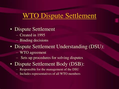 PPT - WTO Dispute Settlement PowerPoint Presentation, free download ...