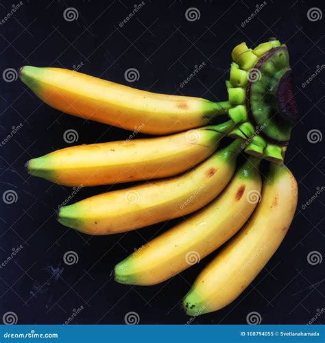 A Bunch Of Mini Bananas Stock Image Image Of Bananas 108794055