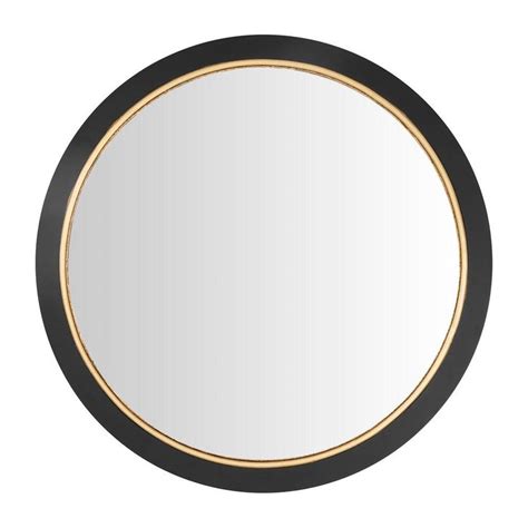 StyleWell Medium Round Black Gold Convex Classic Accent Mirror 28 In