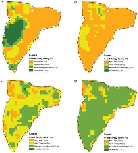 Forest Canopy Density Map In Four Different Successive Years A