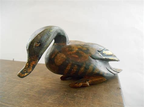 Wood Duck Figurine Wooden Duck Statue Easter Home Decor Duck