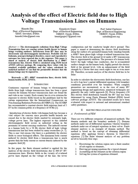 PAPER - Analysis of The Effect of Electric Field Due To HV Transmission ... 