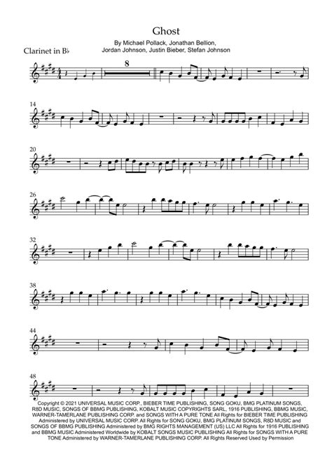 Ghost Arr Robert Moody By Justin Bieber Sheet Music For Performance Ensemble At Sheet Music