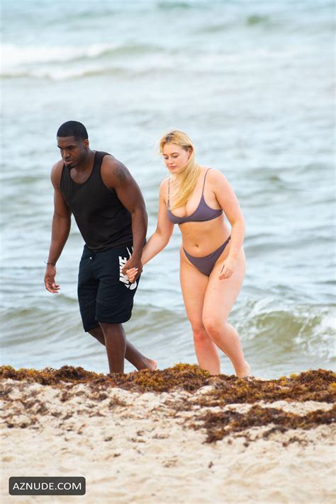 Iskra Lawrence Seen In A Bikini With Boyfriend Philip Payne On The Beach In Miami Beach