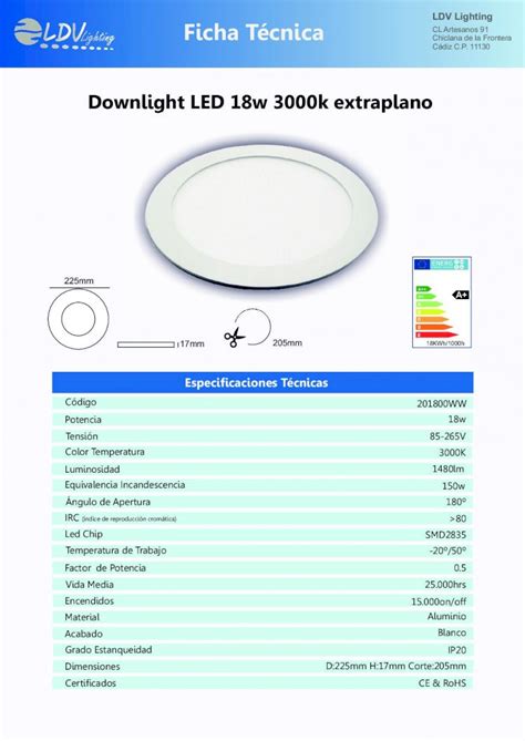 PDF LDV Lighting Lighting Ficha Técnica FICHA TÉCNICA 201800W LDV