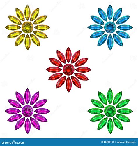 Flower gems stock illustration. Illustration of garnet - 22908133