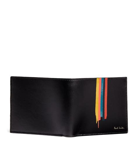 Paul Smith Black Leather Painted Stripe Bifold Wallet Harrods Uk