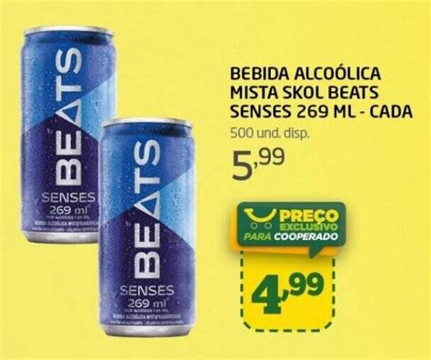 BEBIDA ALCOÓLICA MISTA SKOL BEATS SENSES 269 ML CADA oferta na Cooper