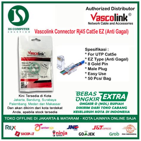 Jual PROMO RJ45 ANTI GAGAL Vascolink Connector Rj45 Cat5e EZ GOLD