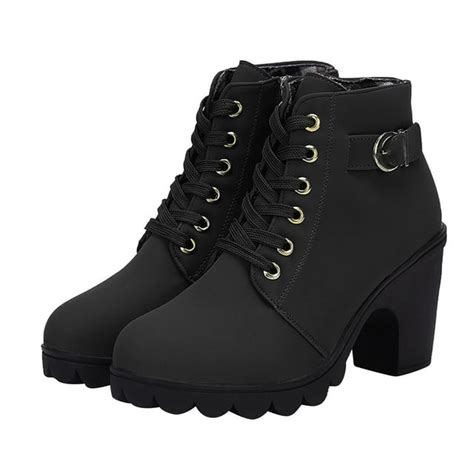 Dezsed Womens Ankle Lace Up Boots Clearance Women Boots Retro Thick