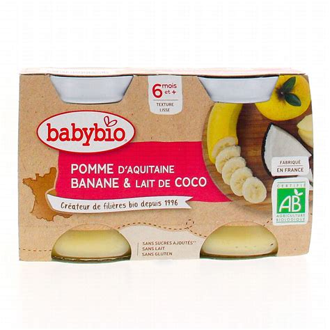 Babybio Fruits Petits Pots Pomme D Aquitaine Banane Lait De Coco