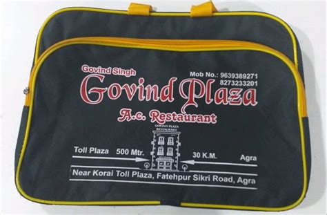 Black Printed Polyester Restaurant Promotion Bag At Rs Piece