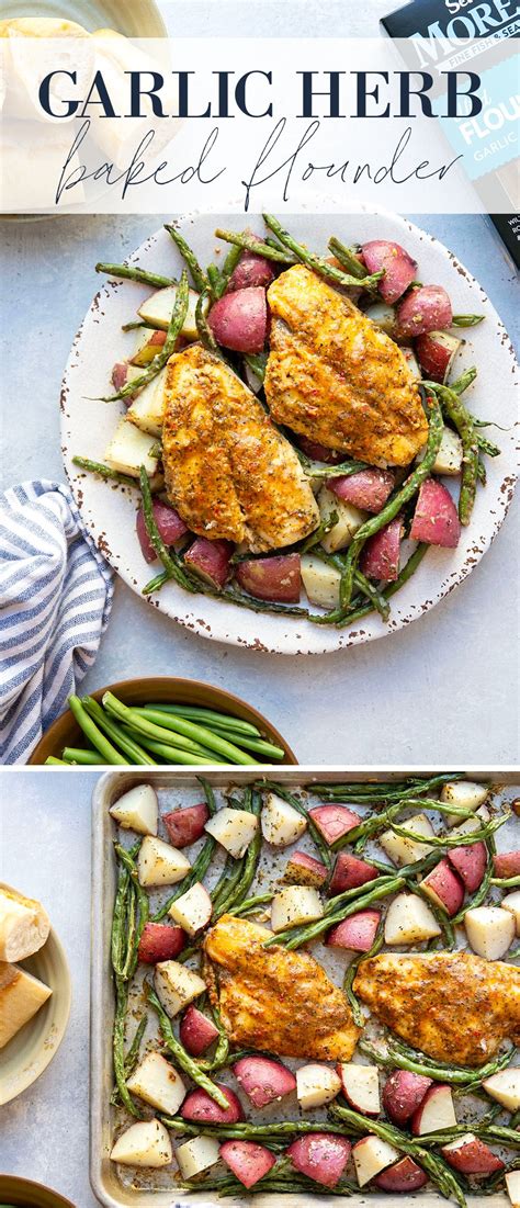 Garlic Herb Baked Flounder with Red Potatoes