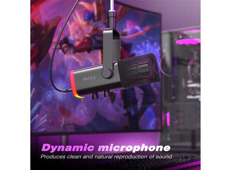 FIFINE USB/XLR Dynamic Microphone with Touch Mute Button,Headphone jack ...