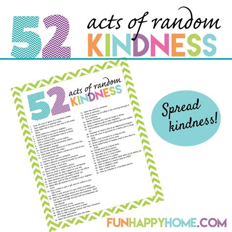 101 Random Acts Of Kindness Ideas Plus A Printable Fun Happy Home