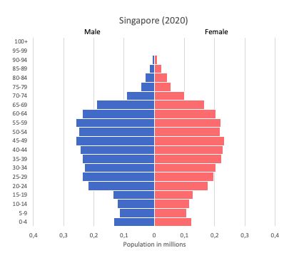 Population pyramid of Singapore | Pyramids, Singapore, Bar chart