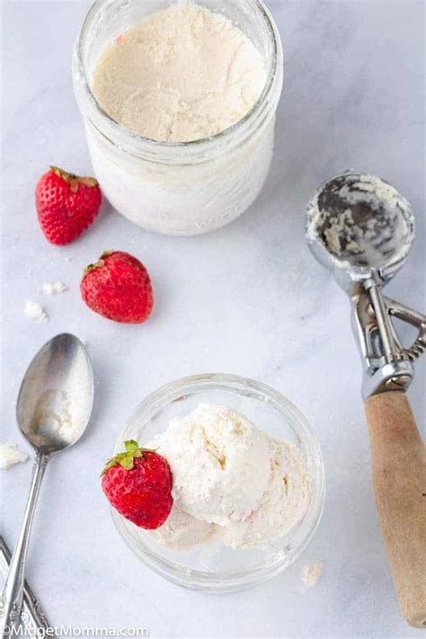 Mason Jar Strawberry Vanilla Keto Ice Cream Midgetmomma