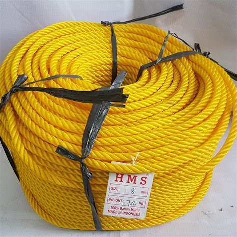 Jual Tali Tambang Plastik Warna Kuning Hms Mm Meteran Per Meter