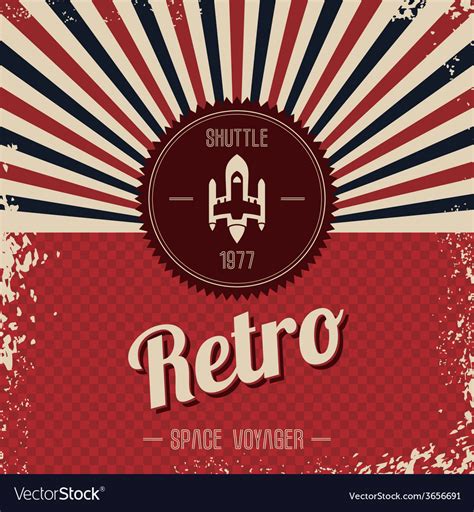 Retro space rocket template theme Royalty Free Vector Image