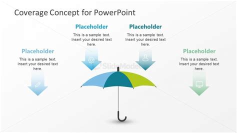 Coverage Powerpoint Concept Umbrella Slidemodel