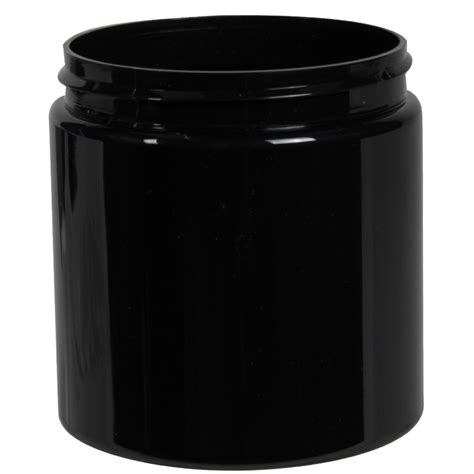 Oz Black Pet Pcr Material Straight Sided Round Jar With